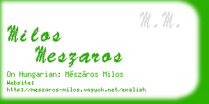 milos meszaros business card